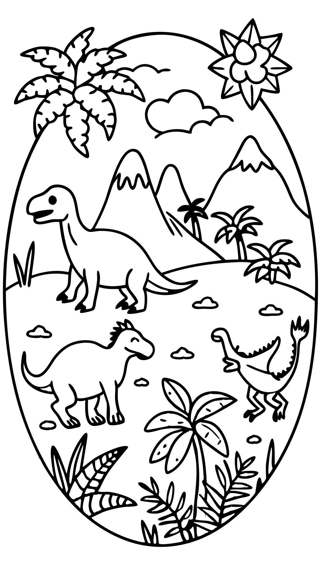 Página para colorear de dinosour